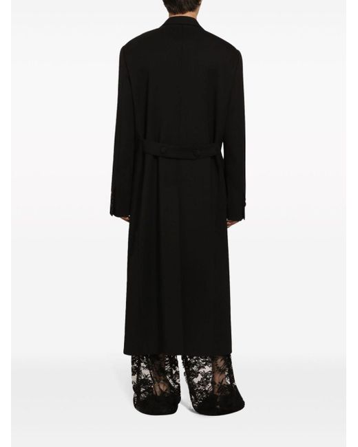 Manteau en laine vierge mélangée Dolce & Gabbana pour homme en coloris Black