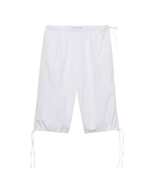 Prada White Poplin Bermudas