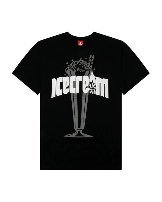 ICECREAM Black Graphic-Print T-Shirt for men