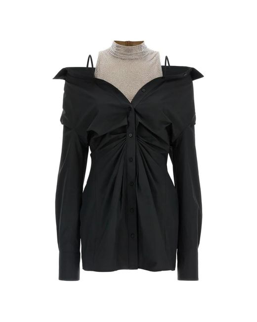 GIUSEPPE DI MORABITO Black Rhinestone-Apliqué Mini Dress