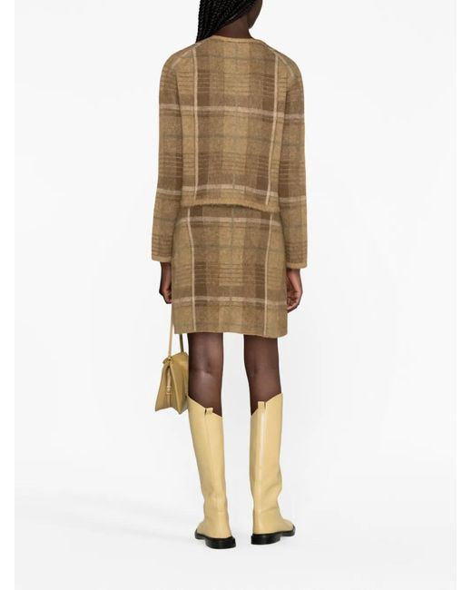 Polo Ralph Lauren Natural Checked Miniskirt