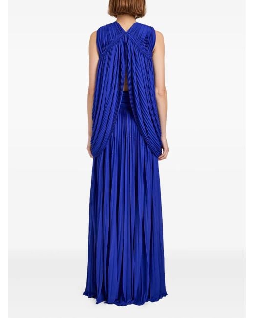 Proenza Schouler Blue Verziertes Maxikleid mit Falten