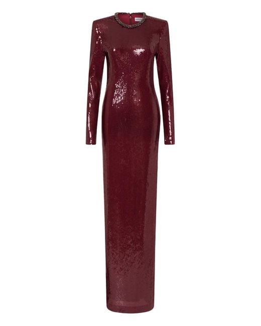Robe Ornée De Sequins Nero À Coupe Longue Rebecca Vallance en coloris Red