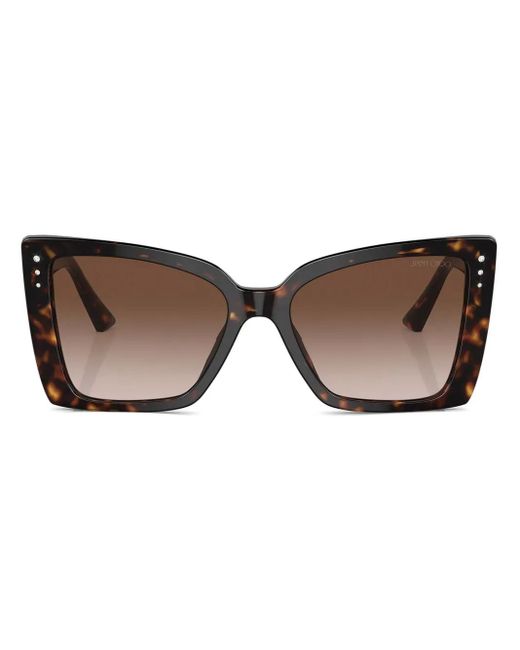 Jimmy Choo Brown Embellished Sunglasses