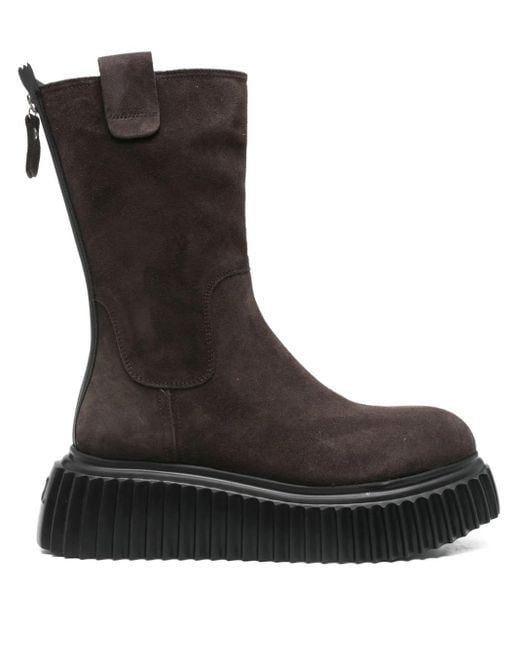 Agl Attilio Giusti Leombruni Black Stiefeletten aus Wildleder 60mm