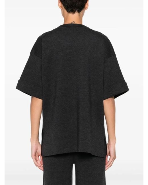 Alpha Studio ファインニット Tシャツ Black