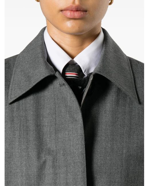 Thom Browne Gray Rwb-Stripe Twill Coat