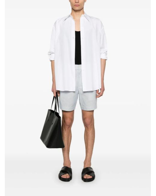Jonathan Simkhai White Pinstriped Shorts for men