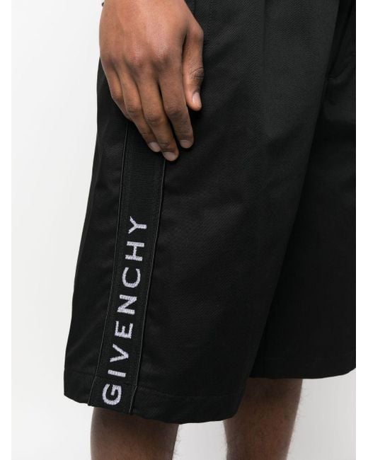 Givenchy Black Logo-embellished Cotton Shorts for men