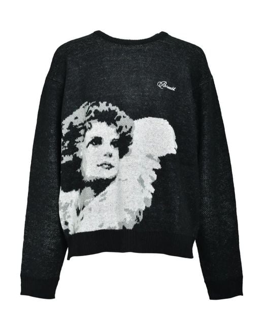 BREATH Black Logo-Embroidered Sweater for men