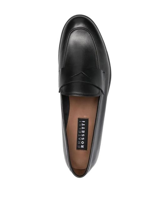 Fratelli Rossetti Gray Almond-Toe Leather Loafers for men