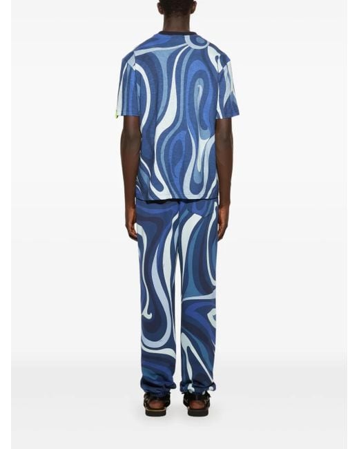 Emilio Pucci T-Shirt Mit Marmo-Print in Blue für Herren
