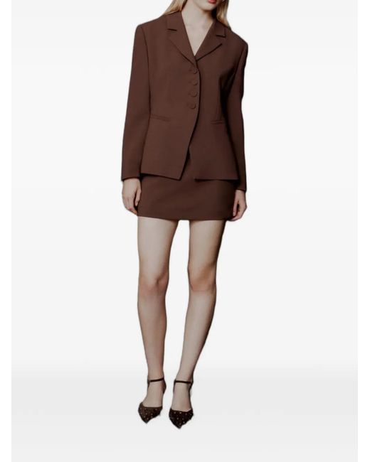 Marella Brown Button-Fastening Blazer