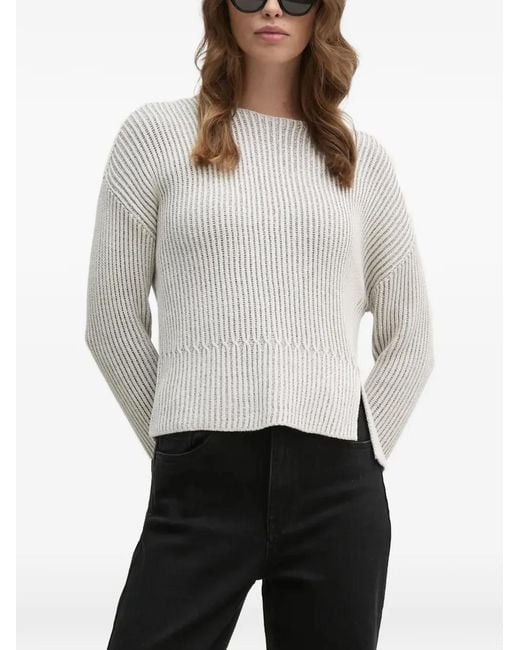 Ouí White Ribbed Sweater