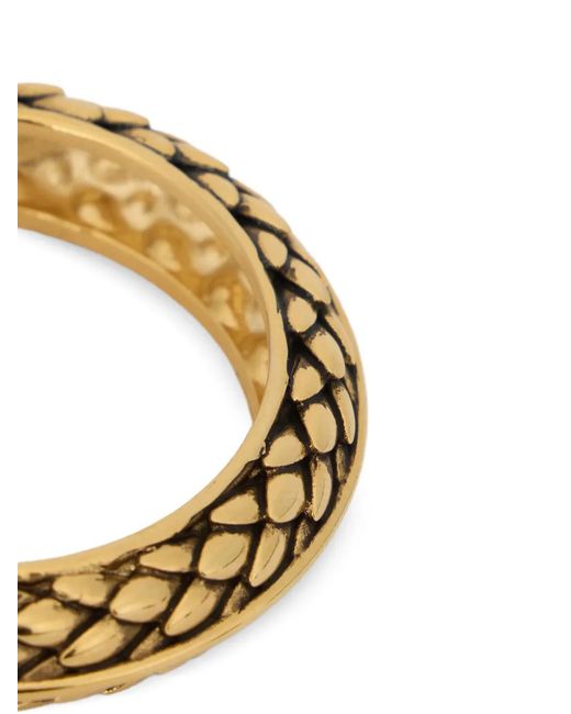 Roberto Cavalli Natural Snake-Scale Hoop Earrings