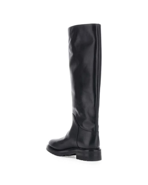 strategia shoes Black Marengo Leather Knee-High Boots