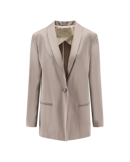 Alysi Gray Single-Breasted Blazer