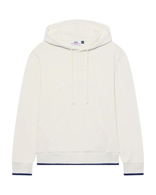 Gcds Natural Logo-Embossed Hoodie