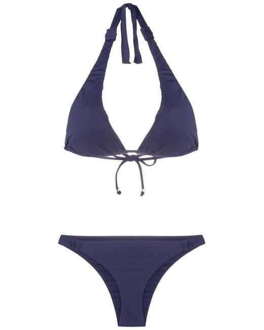 Amir Slama Blue Halterneck Non-Wired Bikini Set