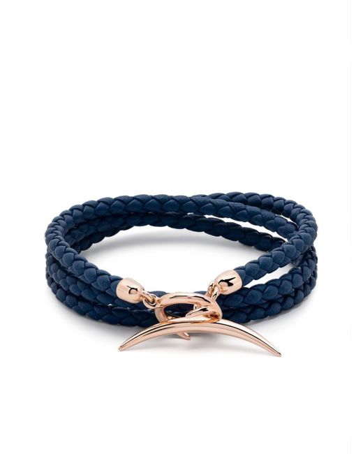 Shaun Leane Blue Rose Gold Vermeil And Leather Quill Bracelet