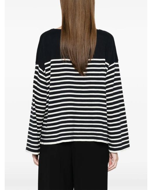 C.T.Plage Black Striped Long-Sleeve Sweater