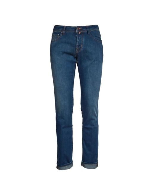 Jacob Cohen Blue Nick Five Pocket Slim Jeans for men