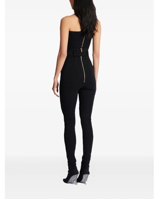 Balmain Black Buckle-Embellished Trousers