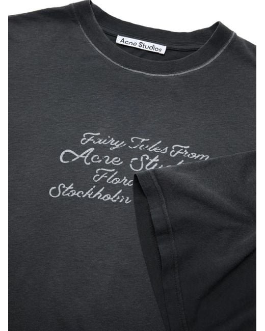 Acne プリント Tシャツ Black