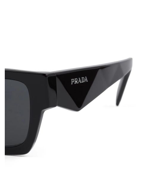 Prada Black Square-Frame Logo-Engraved Sunglasses for men