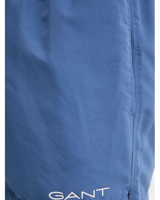 Gant Blue Logo-Print Drawstring Swim Shorts for men