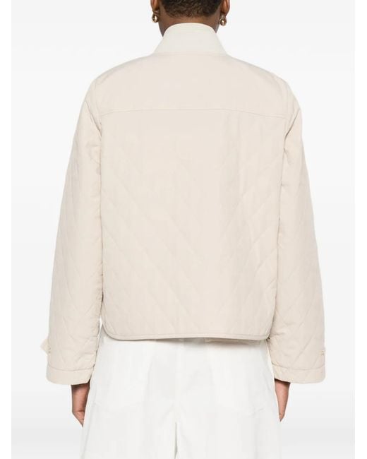 Barbour Natural Quilted Zip-Up Jacket