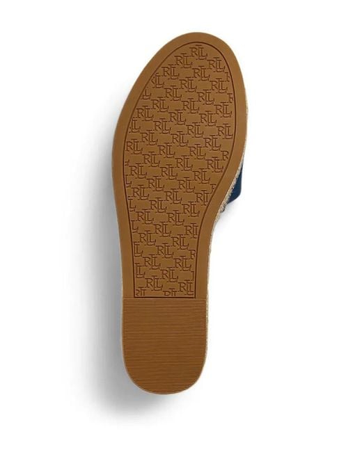 Ralph Lauren Blue Plateau-Espadrille-Sandalen Mit Logo-Stickerei