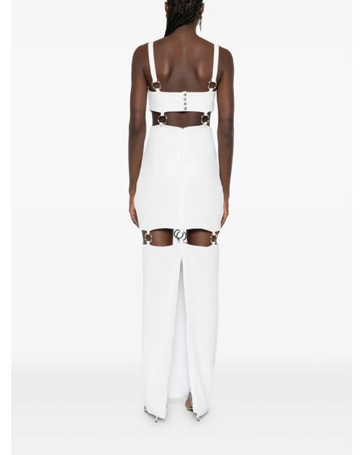 Vestiaire d'un Oiseau Libre White Ring-Detail Dress