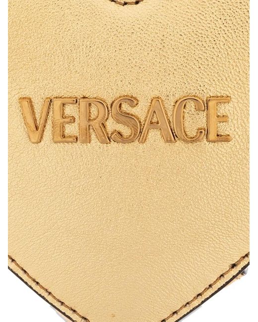 Versace Metallic Heart-Shaped Keyring