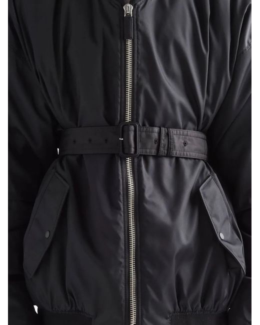 Prada Black Belted Bomber Jacket - Men's - Recycled Nylon for men