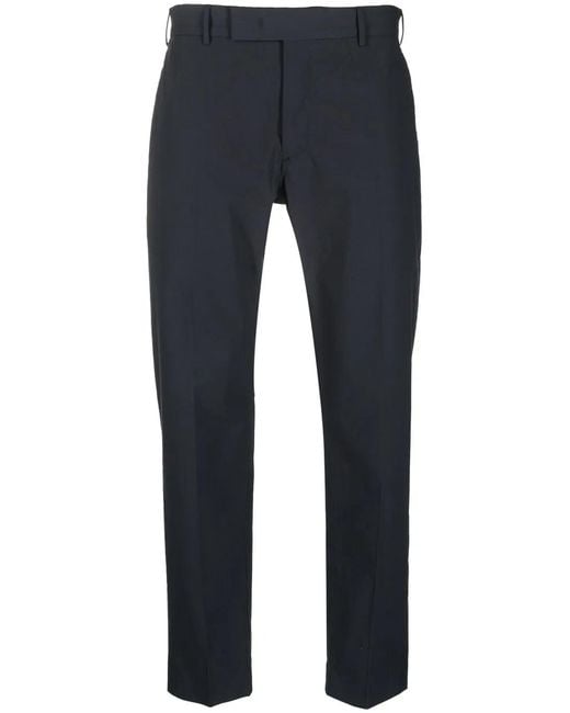 PT Torino Blue Cropped Chino Trousers for men