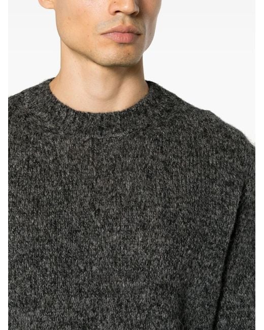 Lardini Gray Fisherman's-Knit Mélange Jumper for men