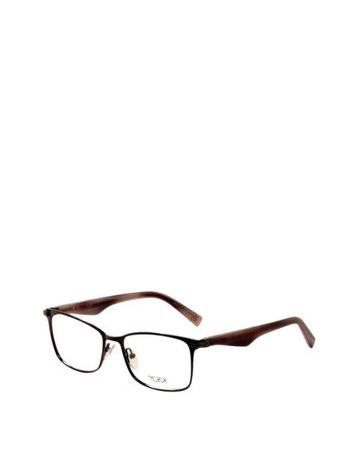 Tumi White Rectangle-Frame Glasses