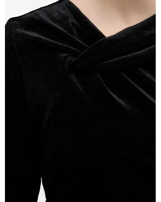 DKNY Black Twisted Long-Sleeve Mini Dress