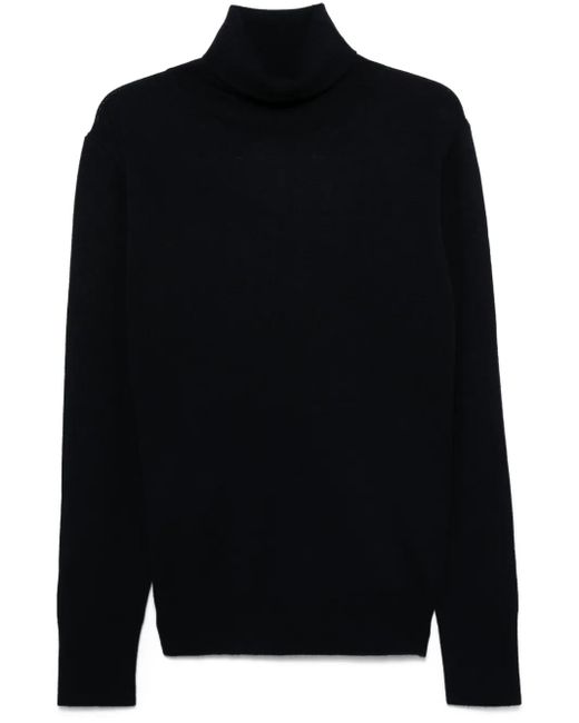 Aspesi Black Wool Knitted Roll-Neck Sweater for men
