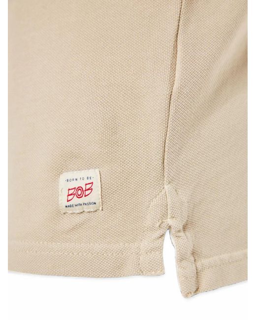 Bob Natural Logo-Print Piqué Polo Shirt for men