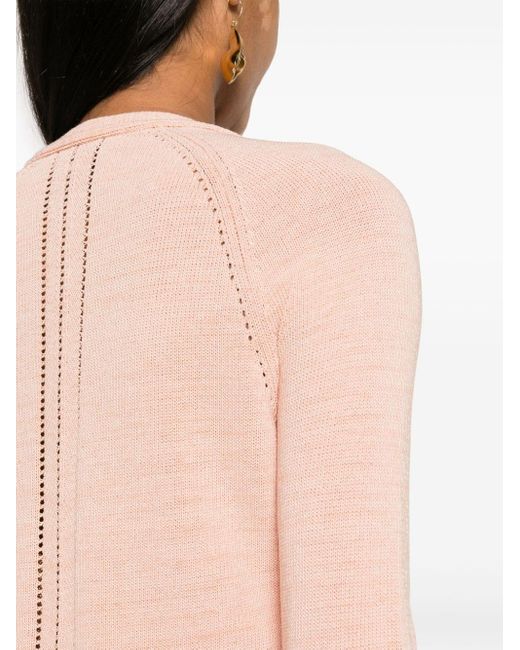 Aeron Pink V-neck Knitted Cardigan