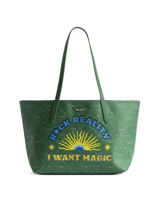 Zadig & Voltaire Green Z Shopper Monogram Tag Bag