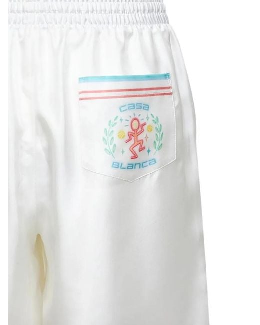 Casablanca White Elasticated Striped Shorts for men