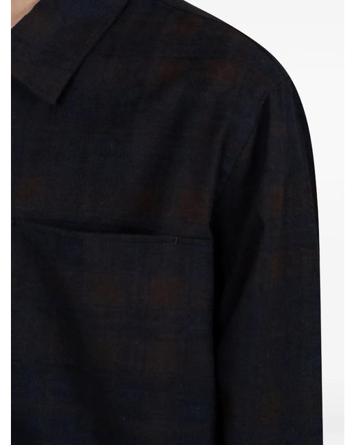 Another Aspect Blue Veste Zippée À Carreaux for men