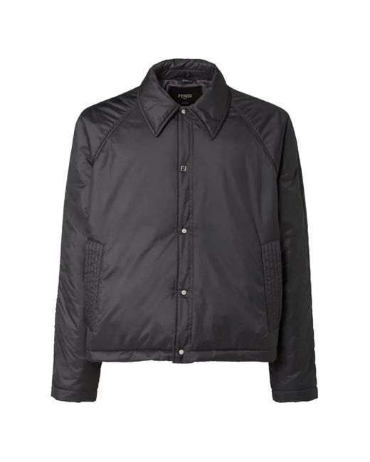 Fendi Black Long-Sleeve Padded Jacket for men