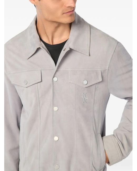 Billionaire Gray Veste En Cuir À Boutonnière for men