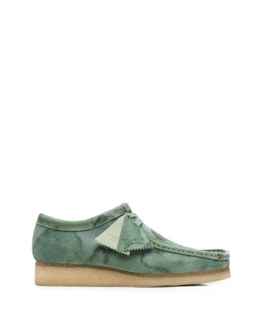 Clarks Green Wallabee Camouflage-Print Desert Boots for men