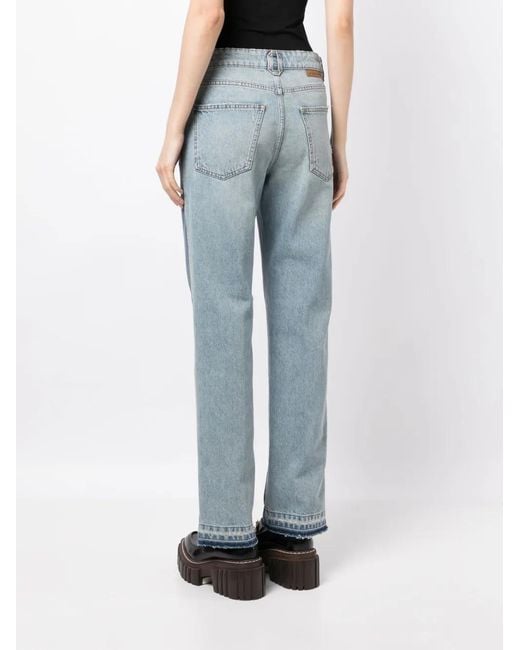 Stella McCartney Blue Mid-Rise Straight-Leg Jeans
