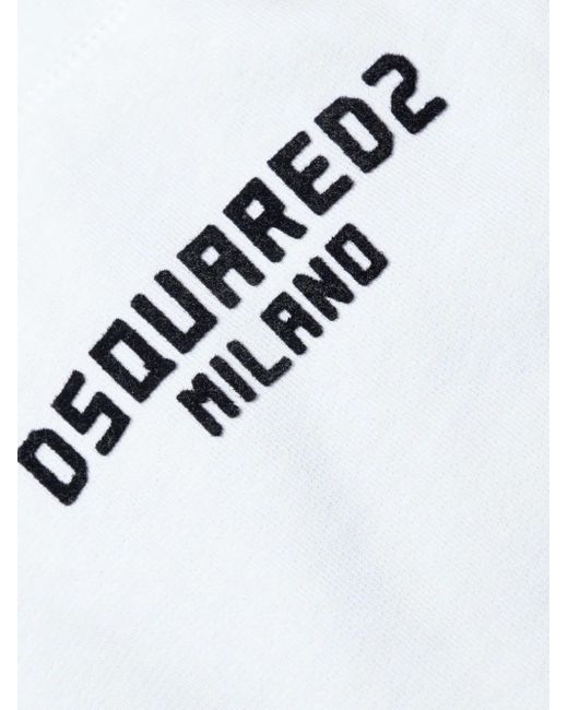 DSquared² White Logo-Print Shorts for men
